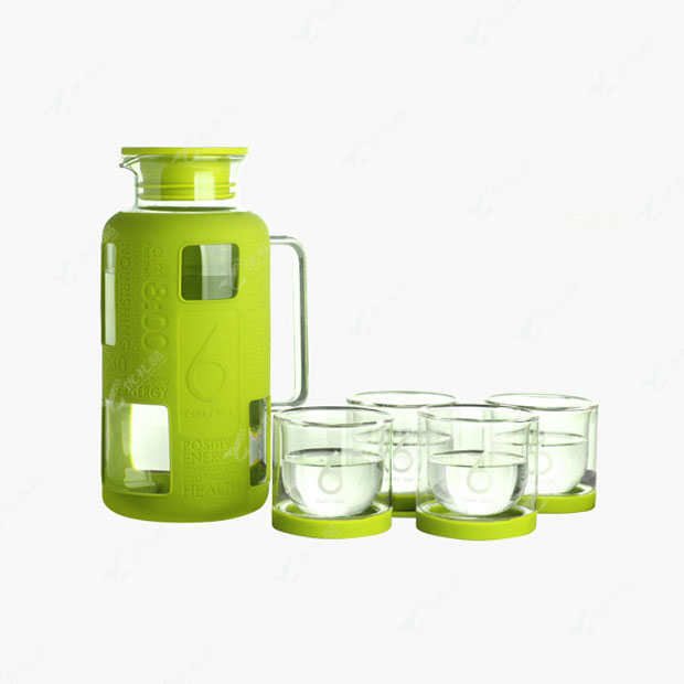 Stylor/法国花色套装玻璃水杯 6杯水耐热玻璃水壶套装定制