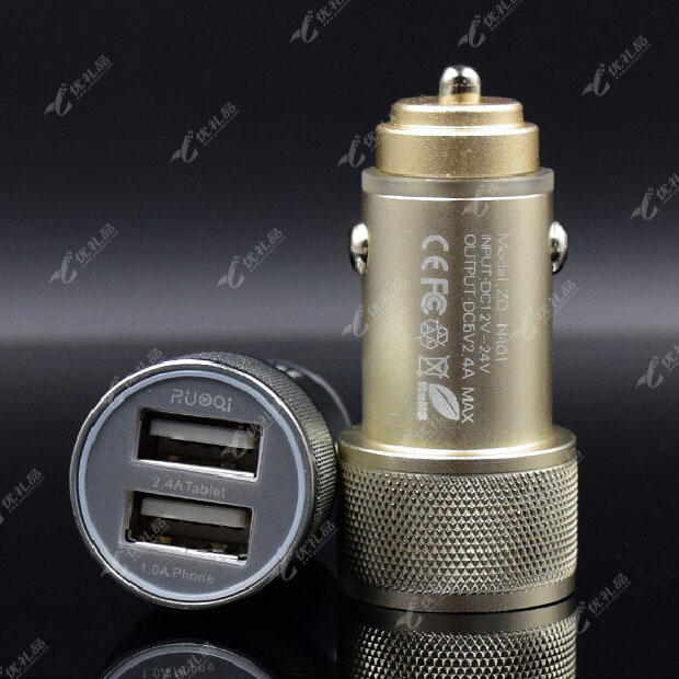 佐奇 双usb 铝合金车载充电器