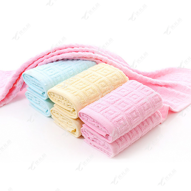 纯棉素色回型纹薄款毛巾礼盒