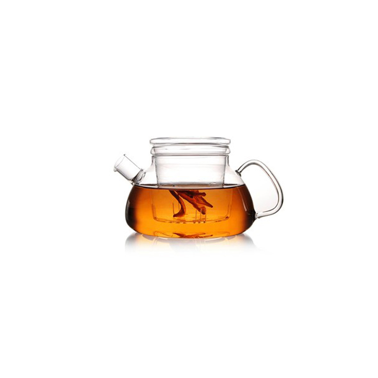 短嘴平蓋壺玻璃茶具耐熱玻璃花茶壺沏茶壺定制