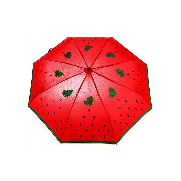 西瓜雨傘、三折西瓜清新晴雨傘定制