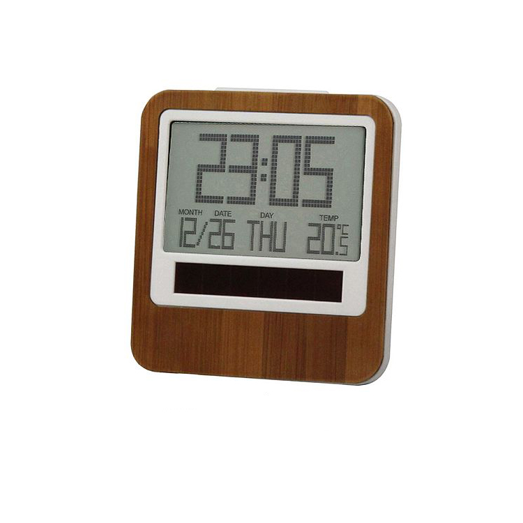 法國LEXON樂上能源竹子材料LCD時鐘鬧鐘
