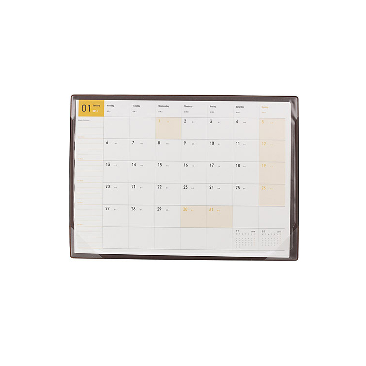 實用備注日記事墊板收納夾A4 桌墊月歷定制