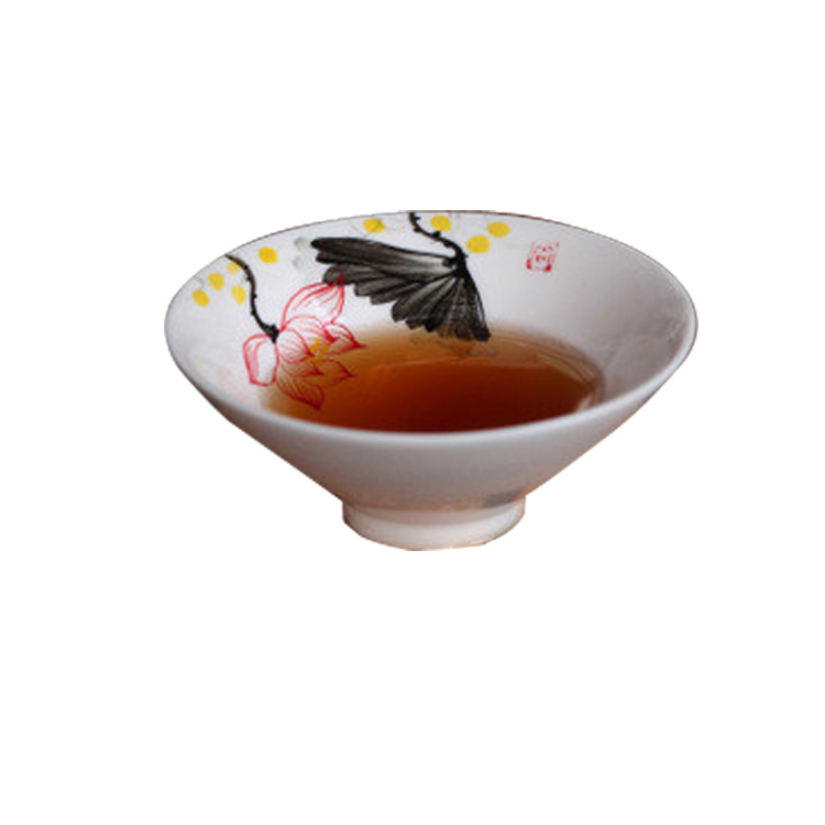 景德鎮青花瓷茶杯手繪荷花陶瓷套裝 品茗杯 日式功夫茶具斗笠形狀