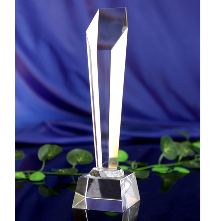 經典六角斜面水晶獎杯獎牌定做定制 比賽頒獎活動獎品