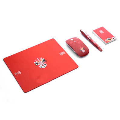 笔+鼠标+鼠标垫+名片盒 四件套商务礼品定制