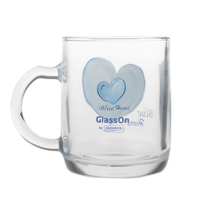 GLASSLOCK玻璃杯 蓝心水杯 把杯 小把杯