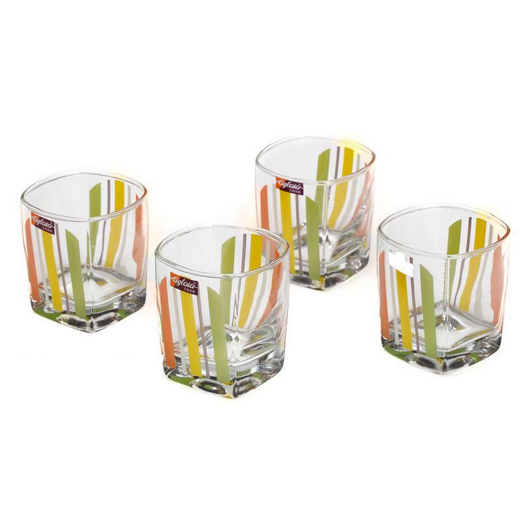 彩虹水具五件套杯具茶具套装 精美玻璃彩色印花水具礼盒五件套定制