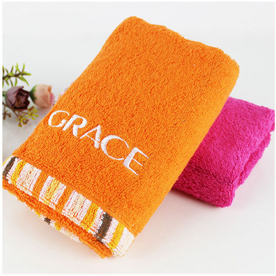 潔麗雅純棉毛巾 舒適強吸水 彩色毛起毛緞邊毛巾