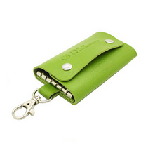 時尚皮質鑰匙包男女式便攜鑰匙扣錢包促銷禮品定制可印LOGO