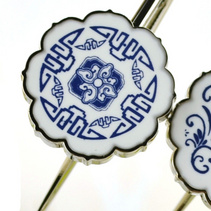 復古中國風青花瓷書簽金屬青花書簽定做創意禮品印刷LOGO