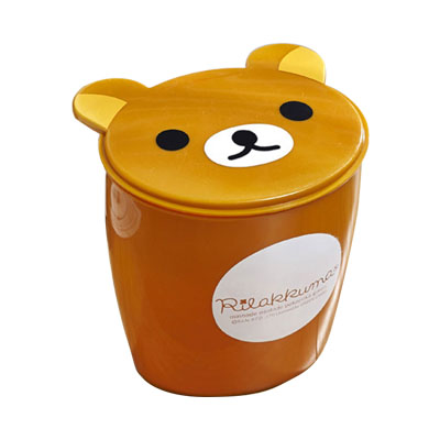 可爱小熊桌面垃圾桶 翻盖迷你垃圾筒 车载垃圾桶 废纸收纳盒 