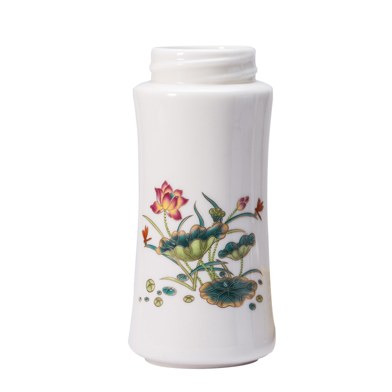 骨質瓷活水杯保溫瓶青花瓷禮品杯+多功能陶瓷罐定制