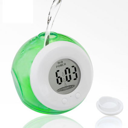 新款创意水能万年历 新款创意水能电子钟  可插花的神奇水钟