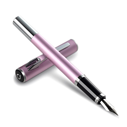 得力（deli）S675EF 米修斯系列金属质感香槟金笔杆银夹钢笔/墨水笔