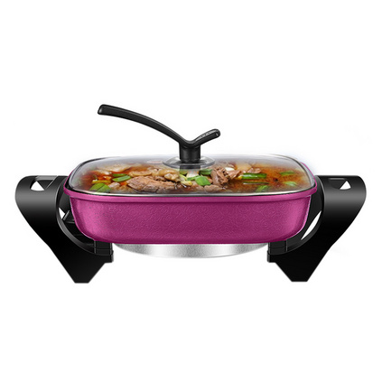 HYUNDAI/韓國現代BD-FG1601紫色韓式多功能四方鍋無煙家用方鍋韓式煎烤鍋