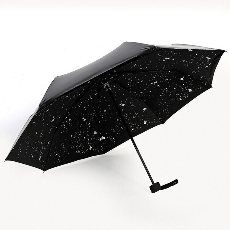 星空小黑伞双色折叠黑胶遮阳伞户外太阳伞定制