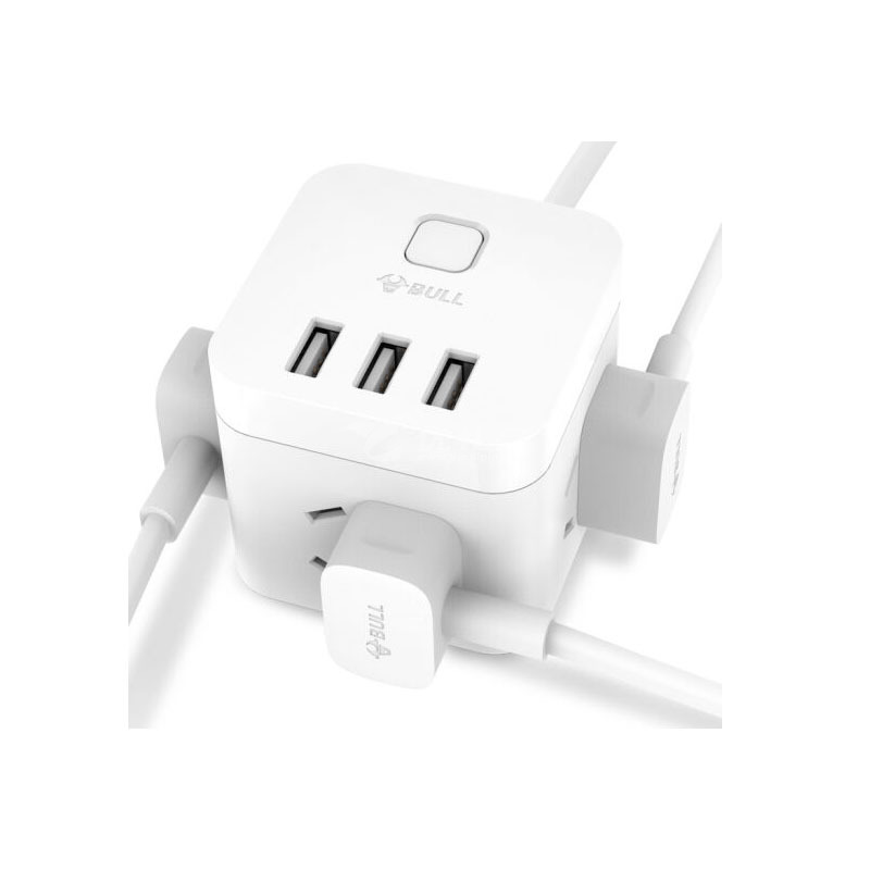 公牛（BULL)GN-U303U 魔方USB插座 全長1.5米插線板 3USB接口+3插孔、小巧便攜