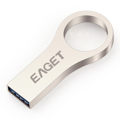 忆捷（EAGET） U66-16G USB2.0高速防水防尘防静电全金属指环U盘 珍珠镍色