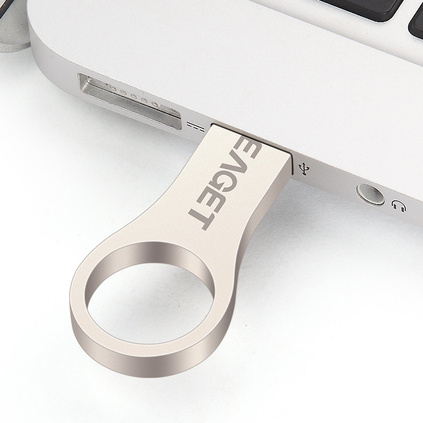 憶捷（EAGET） U66-16G USB3.0高速防水防塵防靜電全金屬指環U盤 珍珠鎳色