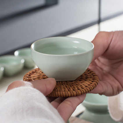 汝窯整套功夫茶具套裝特價陶瓷蓋碗茶杯 高品質茶具套裝