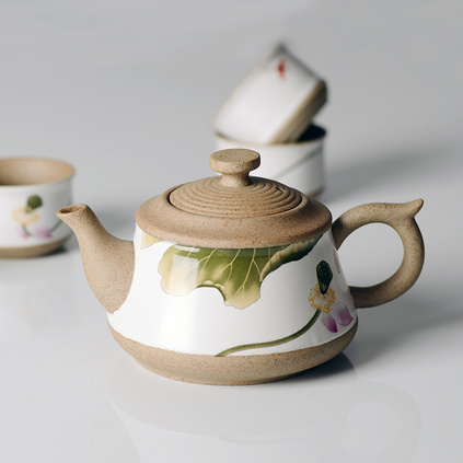 玉映砂茶具八件套--和衷共济 陶瓷茶盘功夫茶具套装