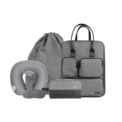 CHOOCI雅哲旅行五件套 充氣U型枕頸枕眼罩背包收納洗漱 手提包箱定制