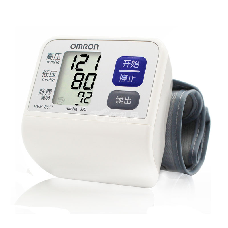 欧姆龙电子血压计手腕式HEM-8611家用全自动血压测量仪器定制