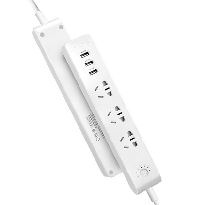 沃品（WOPOW) 智能排插宽座 3位5孔3位USB口智能插座 安全保护门 3位USB插线板定制