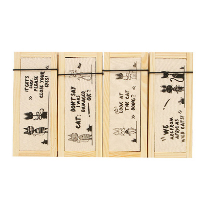 日韓國文具DIY筆盒抽屜式木制收納盒帶寫字留言板文具盒定制