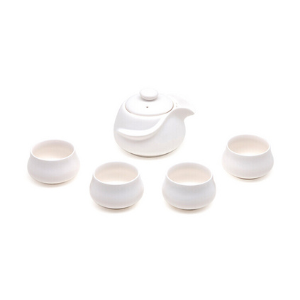 堂悦坊 定窑白瓷执牛耳茶具套装瓷器茶壶茶杯创意礼盒定制