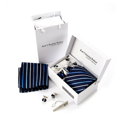 8.5CM商務領帶男士領帶套裝 滌絲領帶禮盒定制