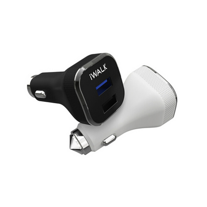 爱沃可 (iWALK )车载充电器 双USB一拖二点烟器智能快充汽车充电器定制