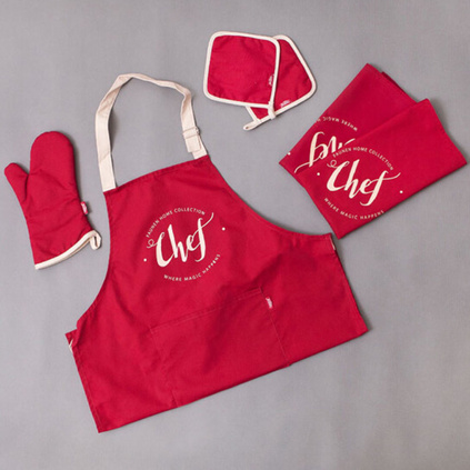 初味生活厨房用品手套围裙餐巾煲垫六件套定制