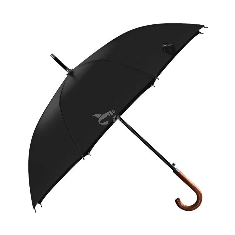 OLYCAT双人伞木柄弯把长款自动伞 男式商务晴雨伞 纯色防风大伞定制