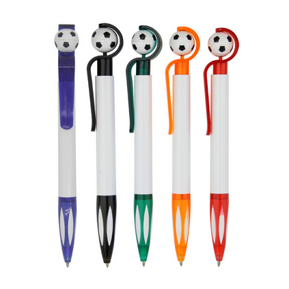 足球造型 卡通塑料按动圆珠笔广告笔办公用笔广告笔定制