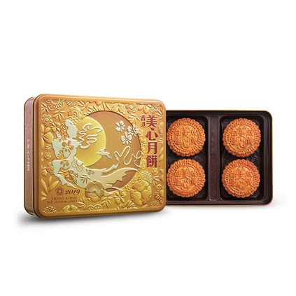 美心雙黃白蓮蓉月餅禮盒740g 港式廣式糕點蛋黃中秋月餅定制