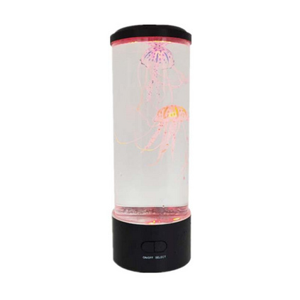 新款中號仿真圓柱LED水母燈USB插電七彩變色水母氛圍燈跨境小夜燈定制