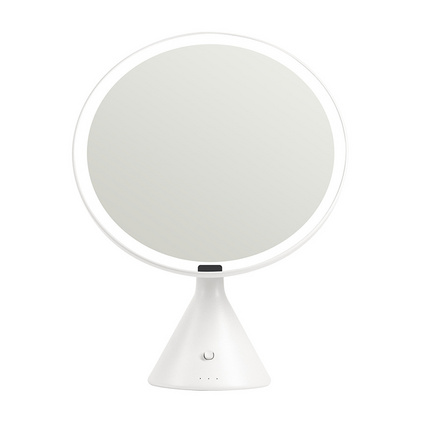 MUID化妝鏡臺式大圓鏡女生梳妝鏡桌面led自動感應補光化妝鏡定制