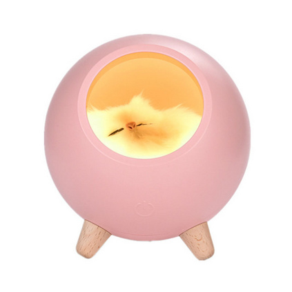 創意可愛小萌貓屋子小夜燈可愛小貓床頭伴睡燈USB充電觸摸氛圍燈定制