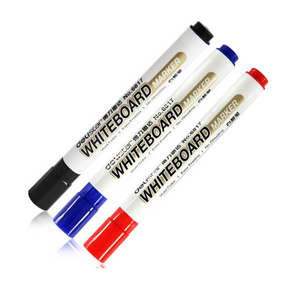 10支装得力白板笔6817 10支装水性可擦除彩色黑色红色蓝色白板笔定制
