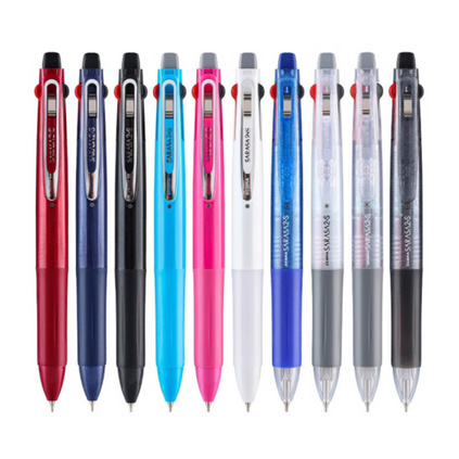 日本zebra斑马多功能笔SJ2模块笔三色笔笔记专用中性笔加自动铅笔合一按压笔定制