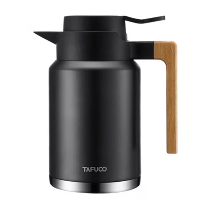 泰福高（TAFUCO）保温壶T1180 木柄桌面办公水壶 304不锈钢真空保温瓶家用大容量热水壶定制