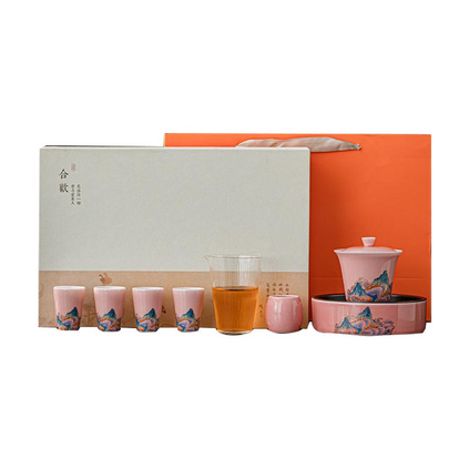 千里江山功夫茶具套装高端茶艺家用中式节日伴手礼茶具定制